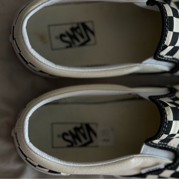 Vans Checkerboard Slip-On Sneakers - Black & White Men's 9.5 Women's 11 - Picture 5 of 6